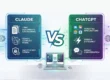 A comparison graphic contrasting the features of the AI models Claude and ChatGPT.