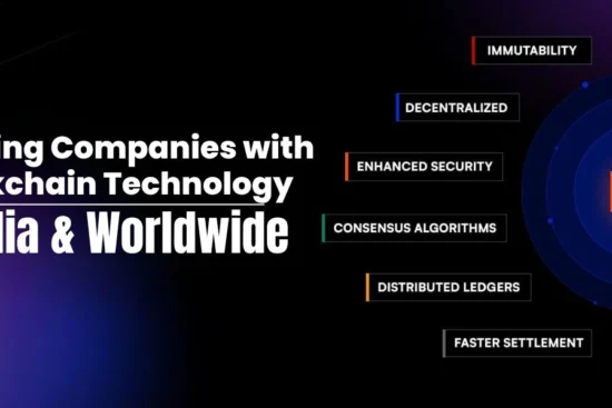 Infographic: Blockchain features including immutability, decentralization, security, consensus algorithms, distributed ledgers.
