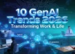 "10 GenAI Trends 2026 Transforming Work & Life" graphic featuring Agentic AI, AI generated, and 3D concepts.